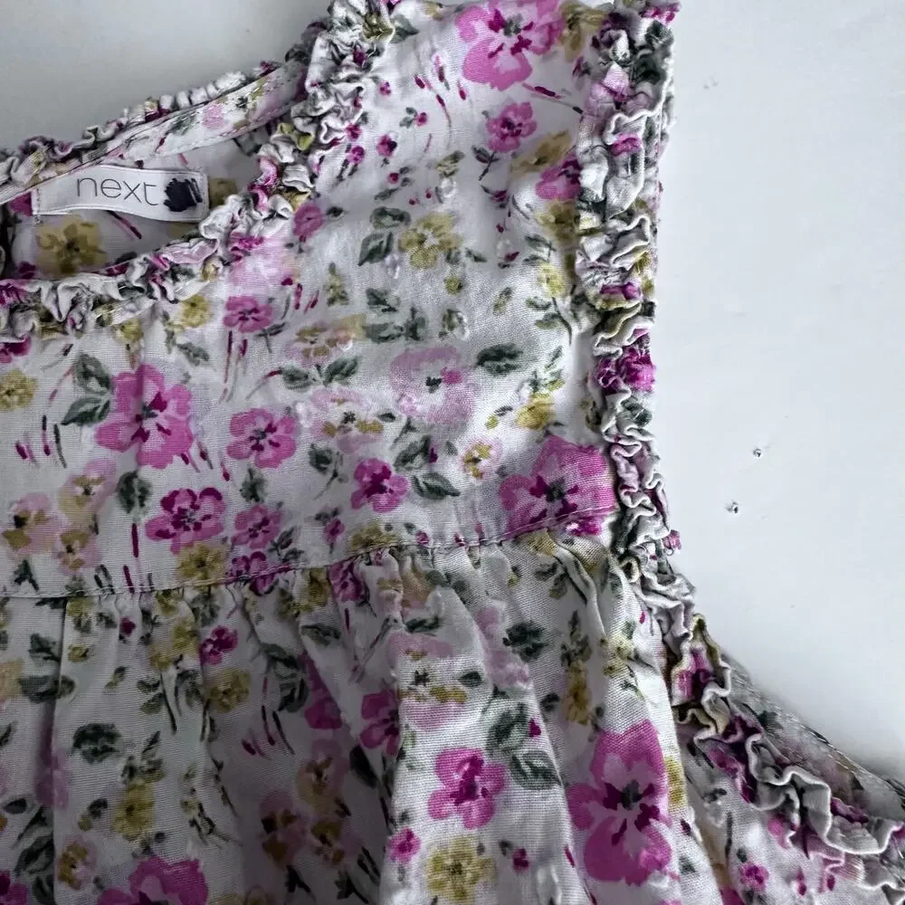 Floral Tunic Blouse - Ruffle Detail - Size 10